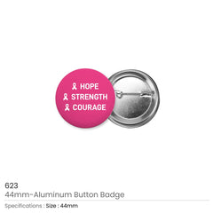 Custom Printed Breast Cancer Awareness Logo Button Badges In Aluminum | Corporate Award & Recognition Gift | UAE Delivery | Yalla Printing UAE