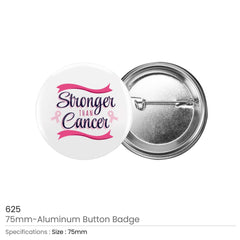 Custom Printed Breast Cancer Awareness Logo Button Badges In Aluminum | Corporate Award & Recognition Gift | UAE Delivery | Yalla Printing UAE