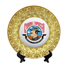 Custom Printed Button Plate - Ceramic | Corporate Award & Recognition Gift | UAE Delivery | Yalla Printing UAE
