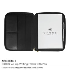 CROSS A5 Zip Writing Folder with Agenda Pen Gift Sets