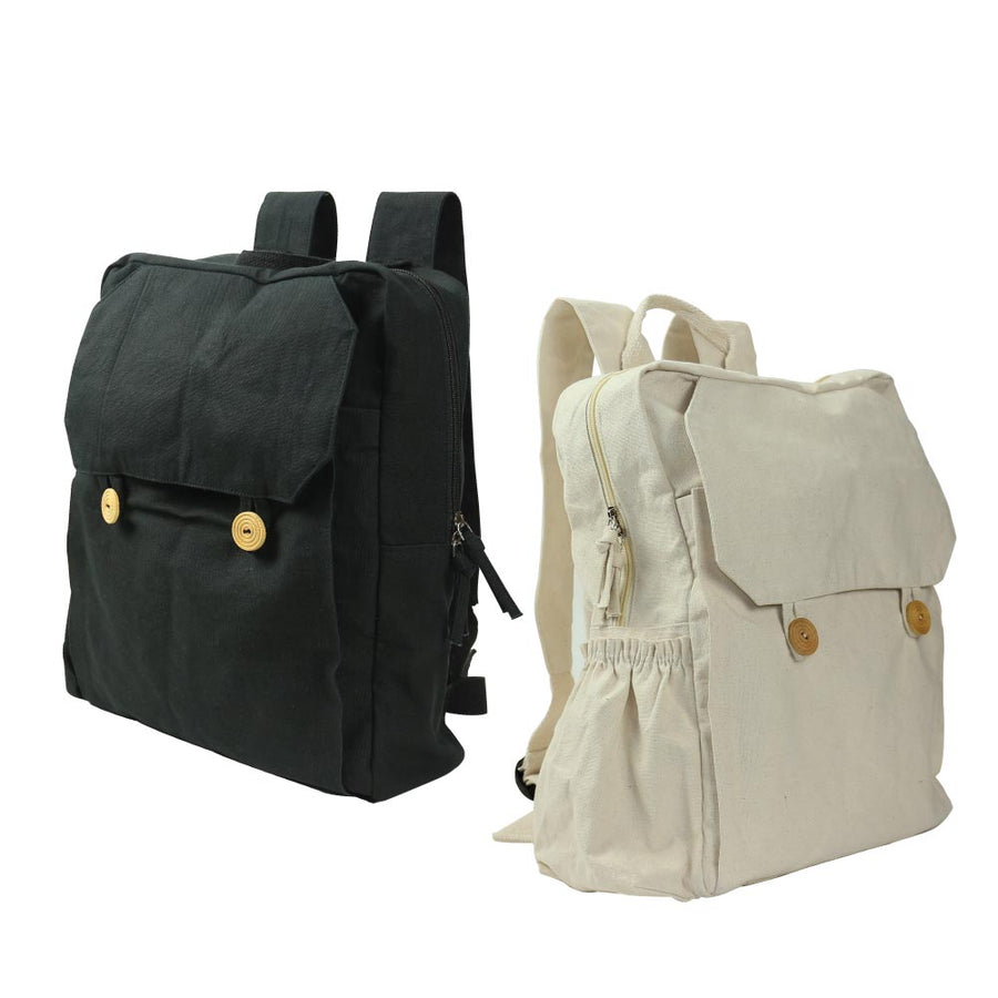 Black Cotton Backpack with Zipper Closure | Logo Branding Bag – Yalla Printing UAE