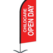 Curved Top Flag – Double-Sided Satin Print, 85x300 cm | Aluminum Pole & Heavy Duty Water Base - Yalla Printing