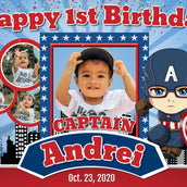 Captain America Birthday Banner" - Heroic Adventure Awaits - Yalla Printing