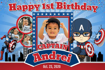 Captain America Birthday Banner" - Heroic Adventure Awaits