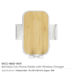 Custom Printed Car Phone Holder With Wireless Charger - Bamboo | Exhibitions, Conferences, Corporate Events | Yalla Printing UAE