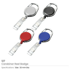 Custom Printed Reel Badges With Carabiner And Belt Clip | Corporate Award & Recognition Gift | UAE Delivery | Yalla Printing UAE