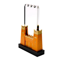 Crystal Awards – Castle Design Crystal Award in Black Presentation Box | Restaurant & Takeaway Branding – Yalla Printing UAE