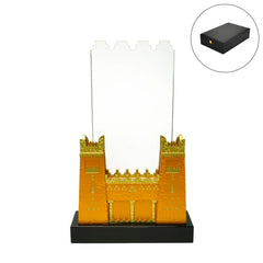 Custom Printed Castle Design Crystal Award In Black Presentation Box | Exhibitions, Conferences, Corporate Events | Yalla Printing UAE