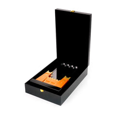 Crystal Awards – Castle Design Crystal Award in Black Presentation Box | Restaurant & Takeaway Branding – Yalla Printing UAE