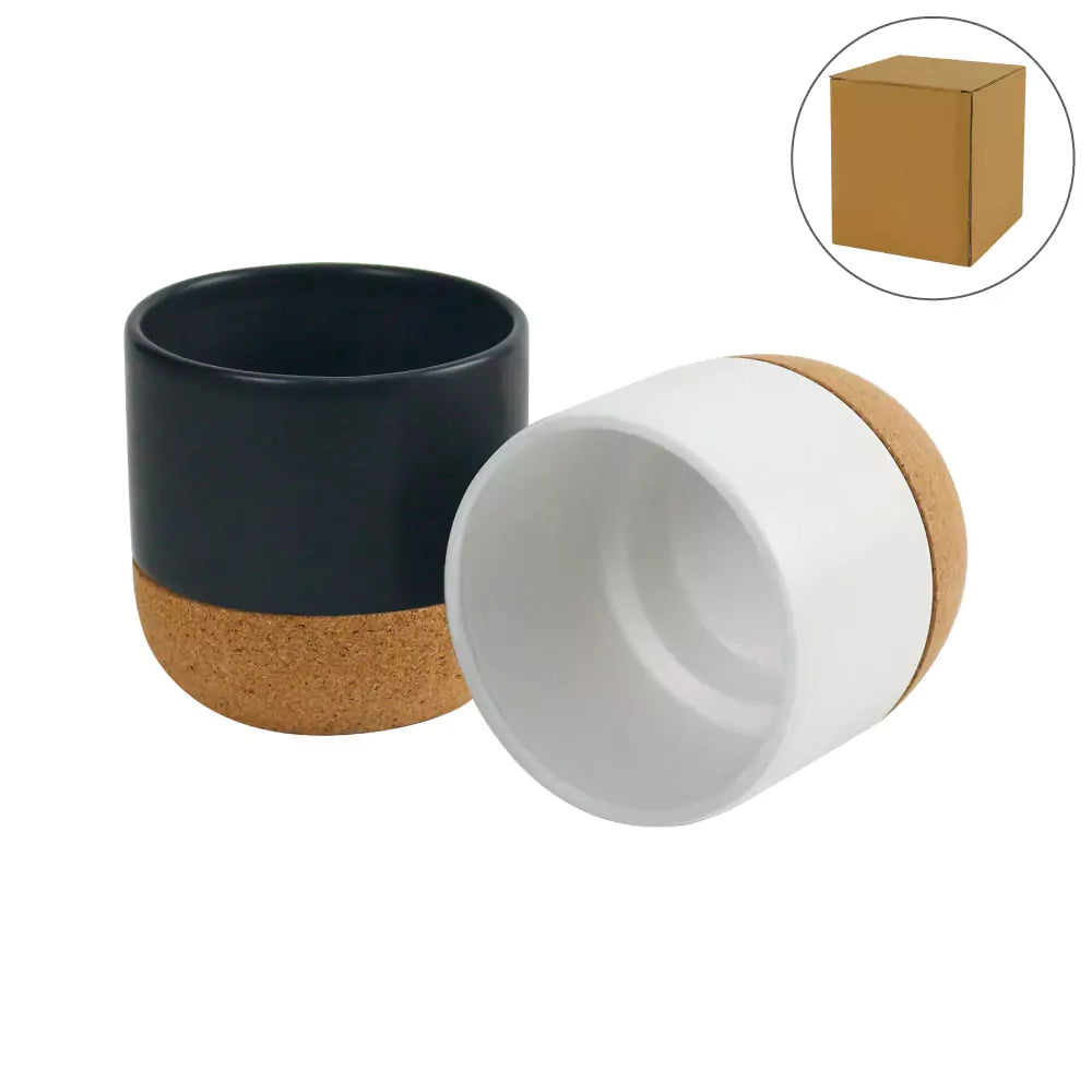 Caps & Headwear – Ceramic Cup with Cork Base 6 oz Matte Finish | Restaurant & Takeaway Branding – Yalla Printing UAE