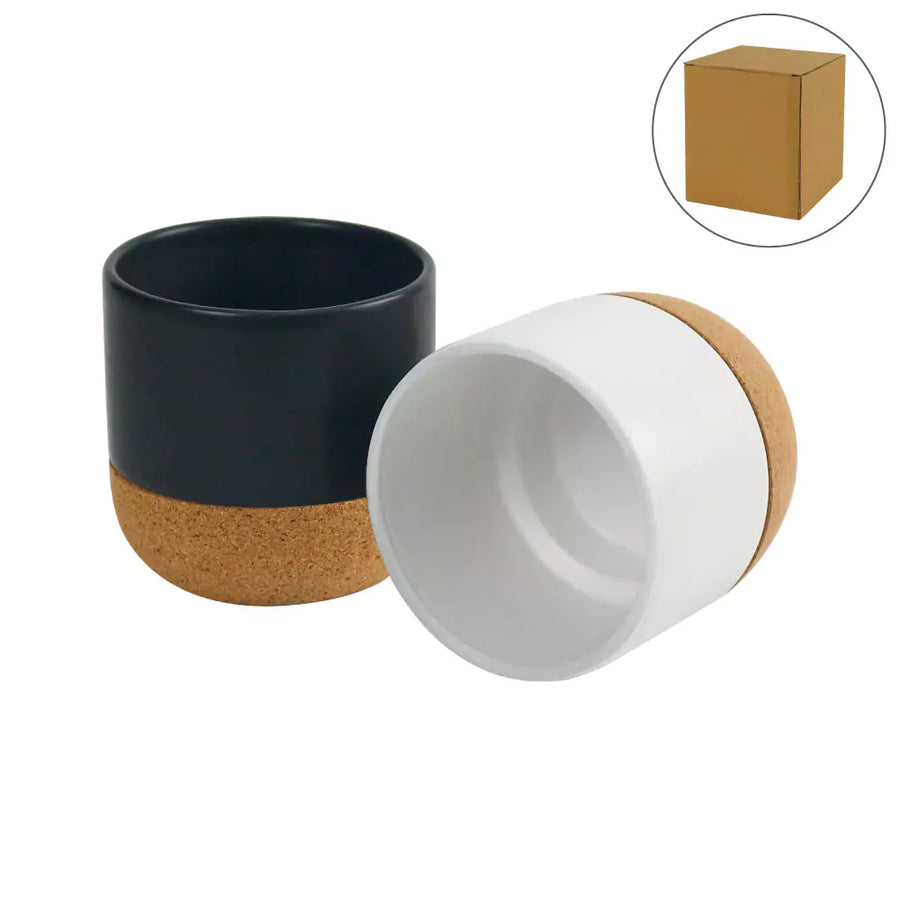 Caps & Headwear – Ceramic Cup with Cork Base 6 oz Matte Finish | Restaurant & Takeaway Branding – Yalla Printing UAE