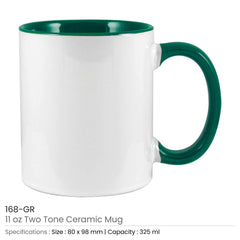 Custom Printed Two Tone Ceramic Mugs | Logo Branding Corporate Gift | UAE Delivery | Yalla Printing UAE