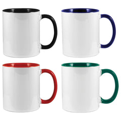 Custom Printed Two Tone Ceramic Mugs | Logo Branding Corporate Gift | UAE Delivery | Yalla Printing UAE