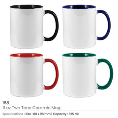 Custom Printed Two Tone Ceramic Mugs | Logo Branding Corporate Gift | UAE Delivery | Yalla Printing UAE