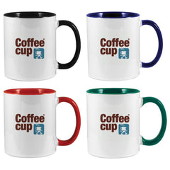 Custom Printed Two Tone Ceramic Mugs | Logo Branding Corporate Gift | UAE Delivery | Yalla Printing UAE