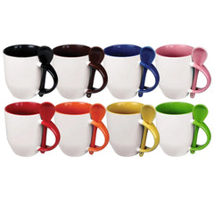 Custom Printed Ceramic Mugs With Spoon - Ceramic | Logo Branding Corporate Gift | UAE Delivery | Yalla Printing UAE