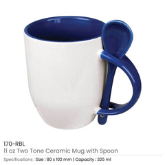 Custom Printed Ceramic Mugs With Spoon - Ceramic | Logo Branding Corporate Gift | UAE Delivery | Yalla Printing UAE