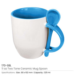 Custom Printed Ceramic Mugs With Spoon - Ceramic | Logo Branding Corporate Gift | UAE Delivery | Yalla Printing UAE