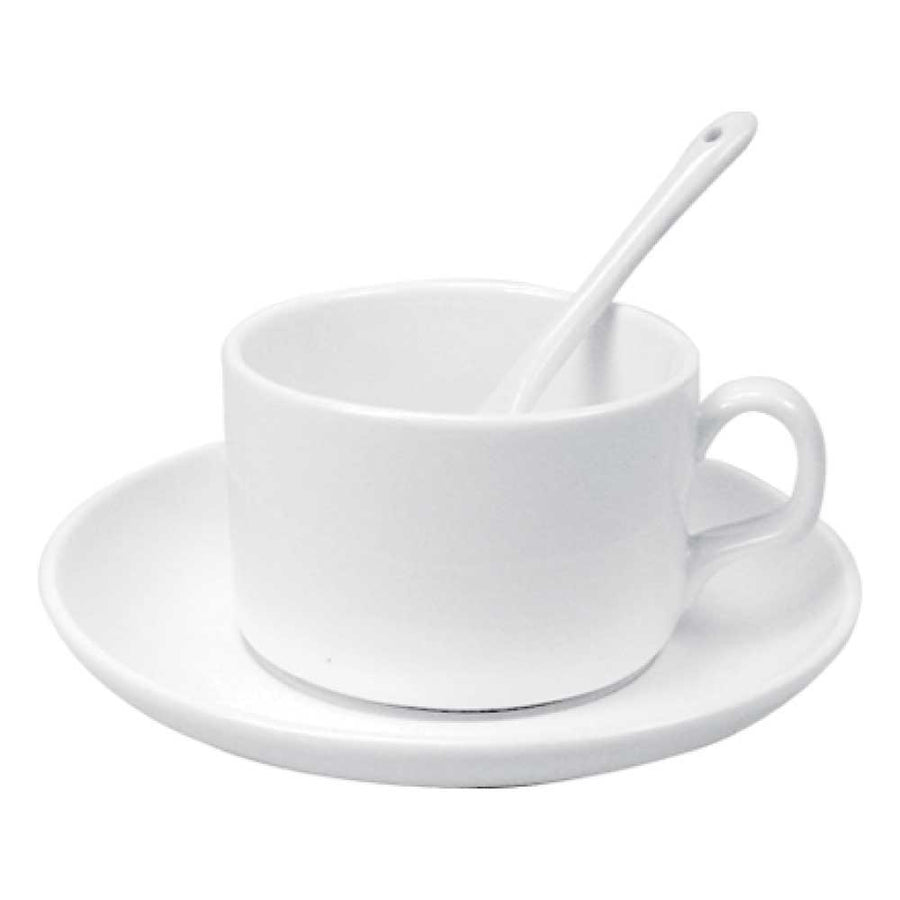 Custom Printed Ceramic Saucer Teacups With Spoon - Ceramic | Logo Branding Corporate Gift | UAE Delivery | Yalla Printing UAE