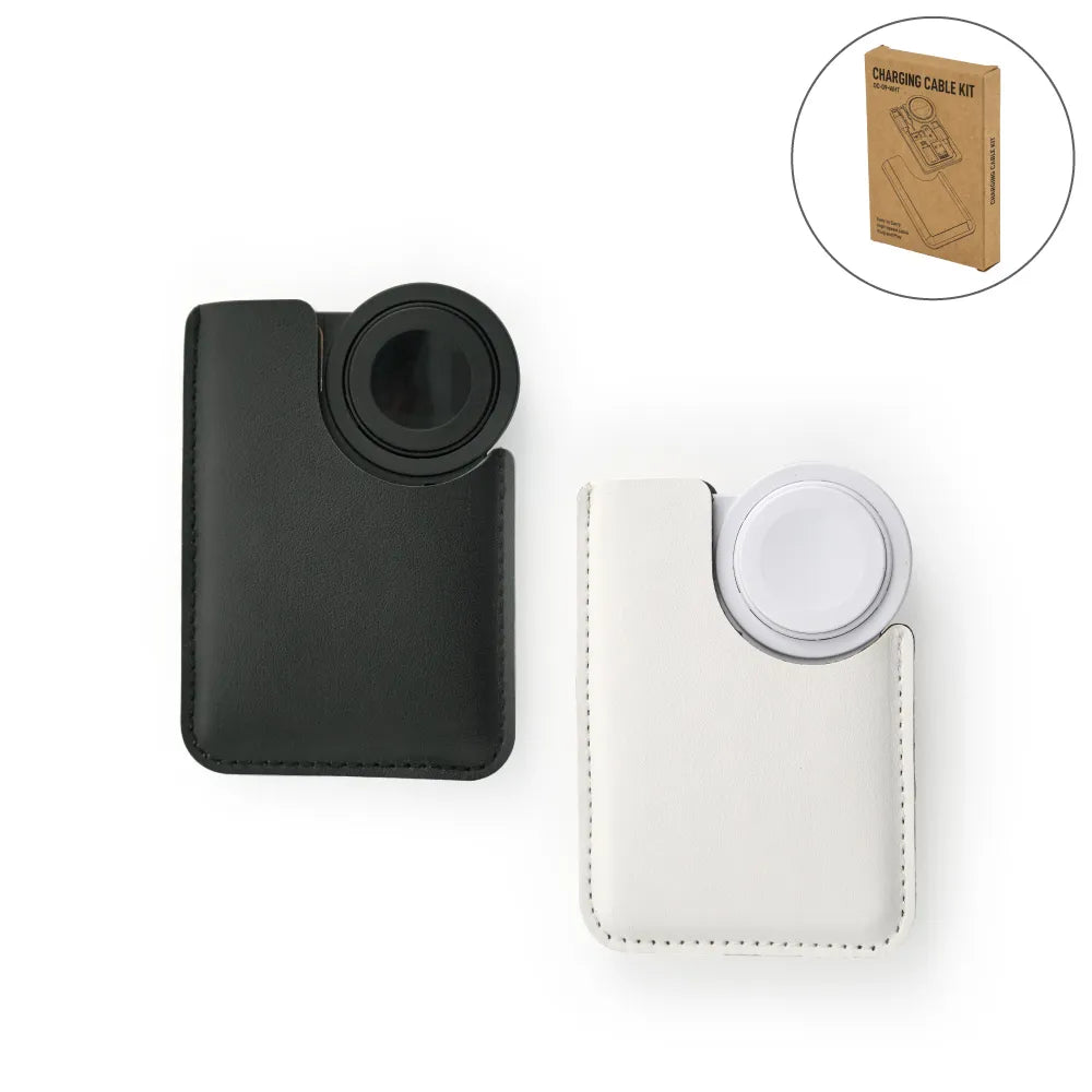 Custom Printed Charging Cable Kit (60W) With Iwatch Charging Pad In Pu Leather Pouch | Custom Branded Bag | UAE Delivery | Yalla Printing UAE