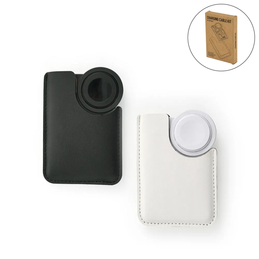Custom Printed Charging Cable Kit (60W) With Iwatch Charging Pad In Pu Leather Pouch | Exhibitions, Conferences, Corporate Events | Yalla Printing UAE