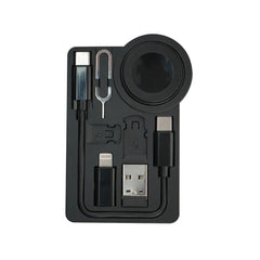Custom Printed Charging Cable Kit (60W) With Iwatch Charging Pad In Pu Leather Pouch | Custom Branded Bag | UAE Delivery | Yalla Printing UAE