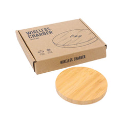 Bamboo 10W Wireless Charging Pads | Corporate Tech Gift – Yalla Printing UAE