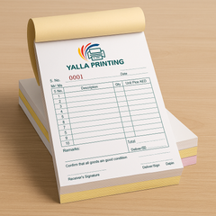 Custom A5 NCR Bill Books (1+2 Copy) – 1 Color Printing | Duplicate Invoice & Receipt Books | Personalized NCR Pads with Free Design & Fast UAE Delivery – Yalla Printing