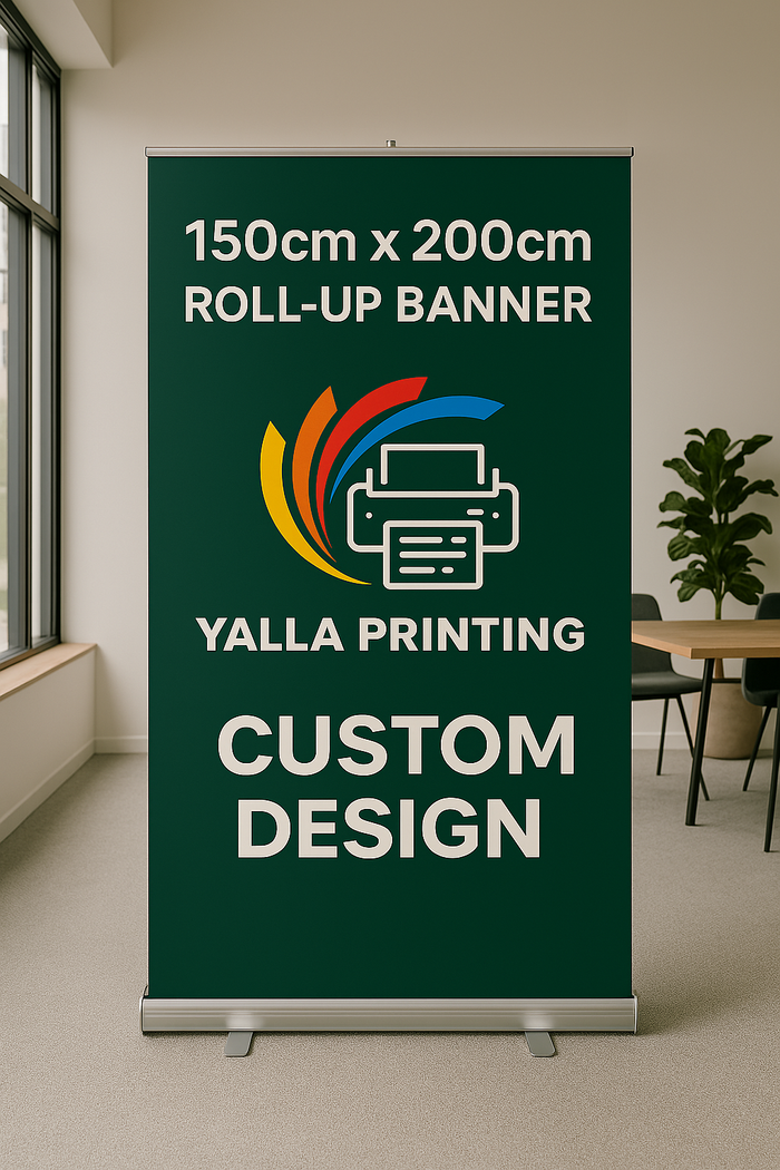 150 cmx200 cm Roll-Up Banner - Portable and Professional Display Solution Custom Design