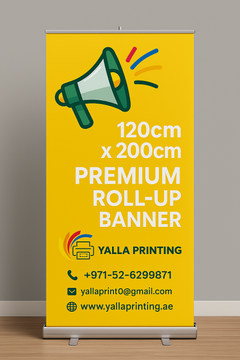 Custom Printed 120Cm X 200Cm Premium Roll-Up Banner - Portable And Professional Display Solution Custom Design – Portable Structure, Premium Display System | Exhibitions, Retail Promotions, Outdoor Promotions | Yalla Printing UAE