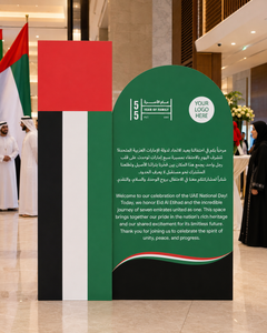 UAE 55th National Day Backdrop – Golden Jubilee Milestone Design – Yalla Printing UAE