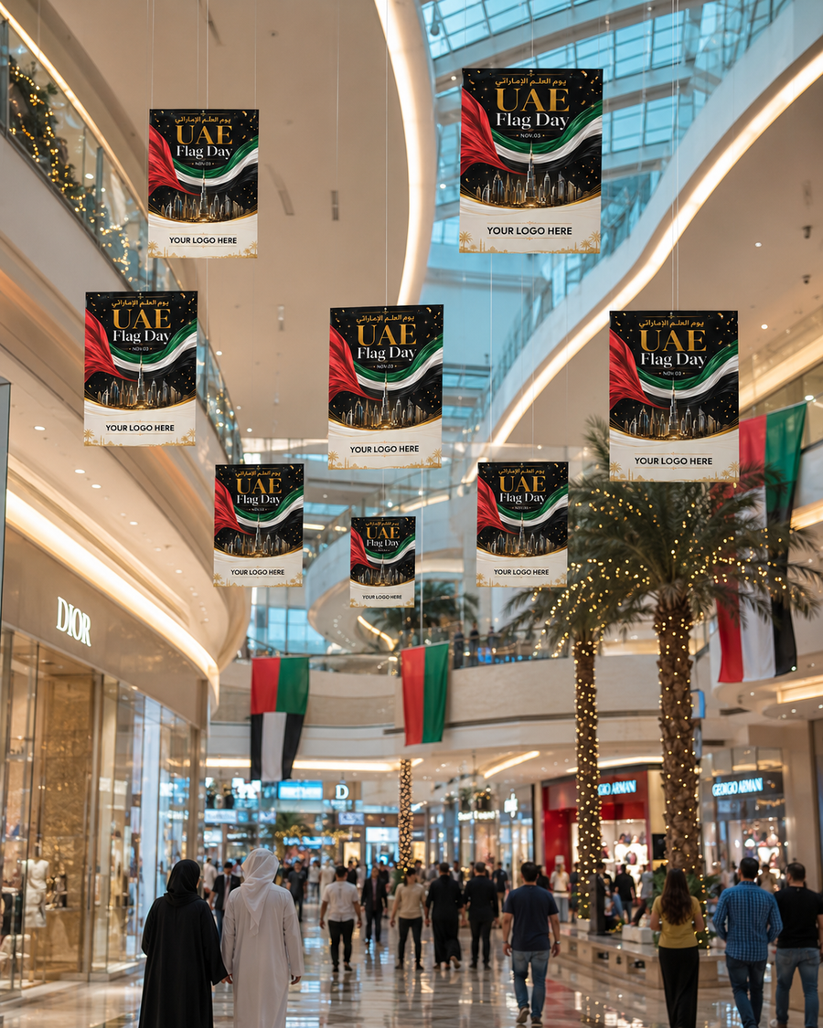 UAE Flag Day Waving Banner Hanging Dangler – Yalla Printing UAE
