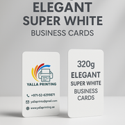 320g Elegant Super White Business Cards – Premium Finish, Double-Sided | Free Design Services | Yalla Printing