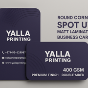 Round Corner Spot UV Matt Laminated Business Cards – 400 GSM, Premium Finish, Double-Sided | Free Design Services | Yalla Printing