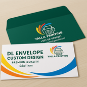 DL Envelope Custom  Design (22x11 cm) – Premium Quality | Personalized Business Envelopes for Professional Communication, Marketing & Corporate Branding - Yalla Printing