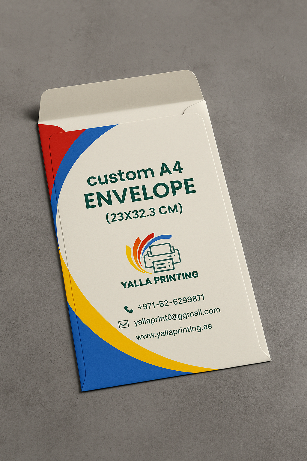 Custom A4 Envelope (23x32.3 cm) - Premium Quality | Personalized Business Envelopes for Corporate Use, Marketing & Professional Communication - Yalla Printing