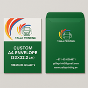 Custom A4 Envelope (23x32.3 cm) - Premium Quality | Personalized Business Envelopes for Corporate Use, Marketing & Professional Communication - Yalla Printing