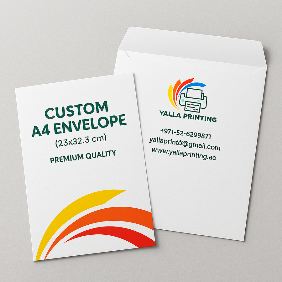 Custom A4 Envelope (23x32.3 cm) - Premium Quality | Personalized Business Envelopes for Corporate Use, Marketing & Professional Communication - Yalla Printing