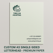 Custom A5 Single-Sided Letterhead - Premium Paper | Personalized Professional Stationery for Corporate Branding, Marketing & Communication - Yalla Printing