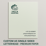 Custom A5 Single-Sided Letterhead - Premium Paper | Personalized Professional Stationery for Corporate Branding, Marketing & Communication - Yalla Printing