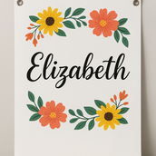 Personalized White PVC Flex Banner with Custom Name