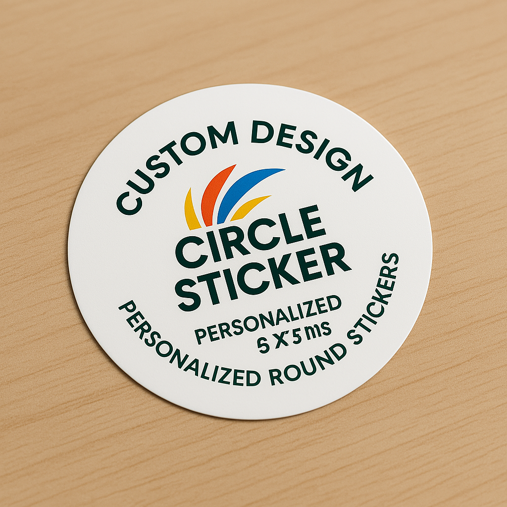 Custom Design Circle Sticker - Personalized Round Stickers (5x5 cm) | High-Quality Custom Stickers for Business Branding, Promotions & Events | Yalla Printing