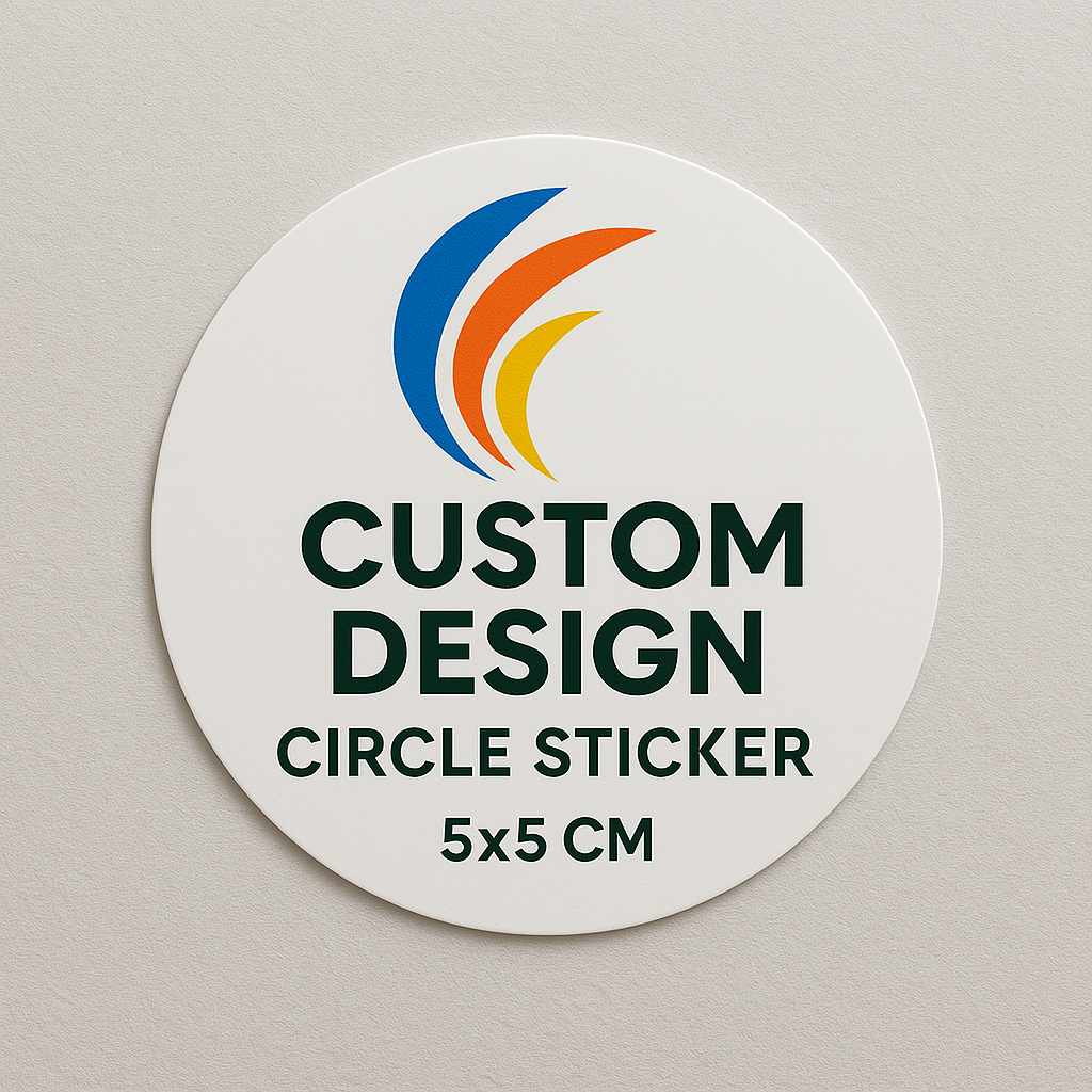 Custom Design Circle Sticker - Personalized Round Stickers (5x5 cm) | High-Quality Custom Stickers for Business Branding, Promotions & Events | Yalla Printing