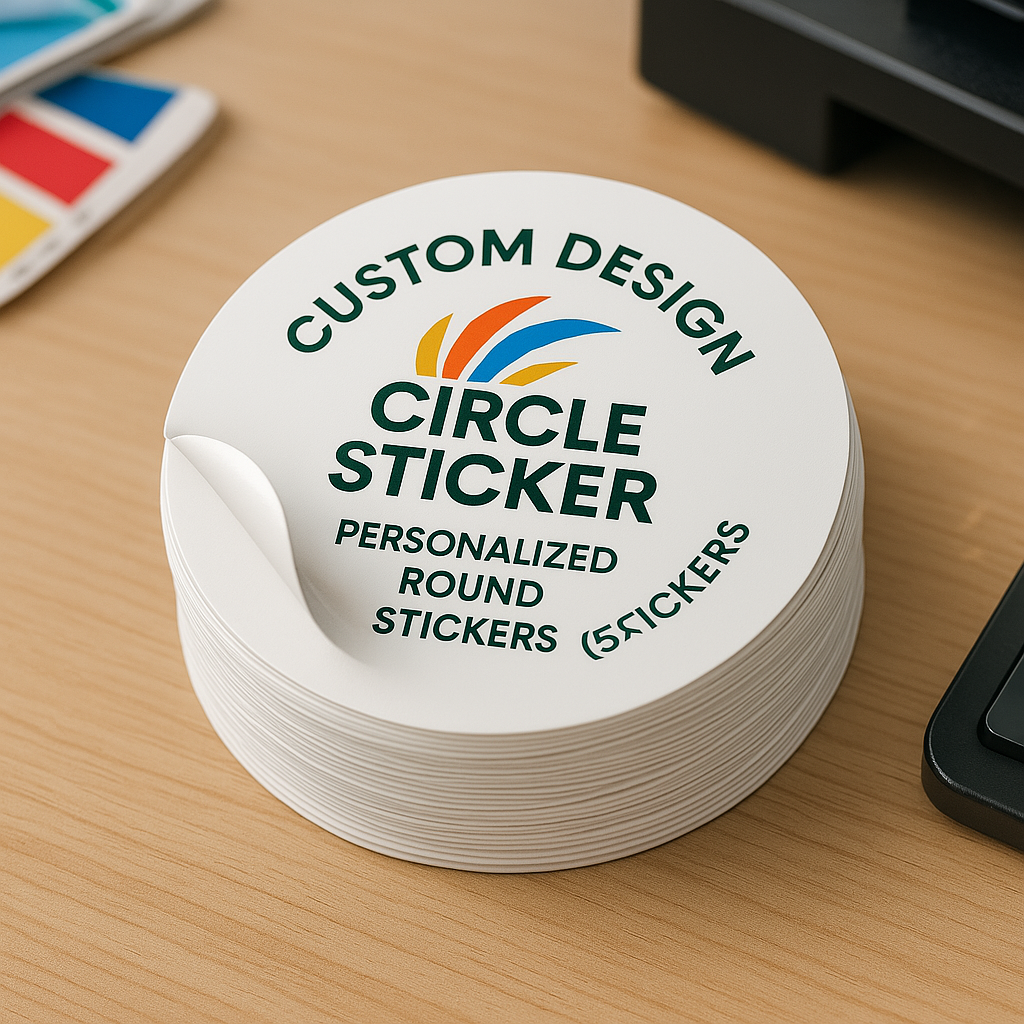 5x5 Sticker Example Custom Design Circle Sticker - Personalized Round Stickers (5x5 cm ...