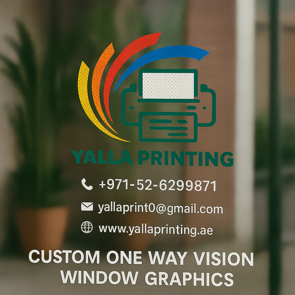 Custom One Way Vision Window Graphics – High-Quality, Perforated Vinyl for Branding, Retail & Privacy | Yalla Printing