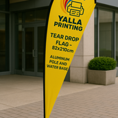 Tear Drop Flag – 82x210cm with Aluminum Pole and Water Base | Single-Sided Polyester Print