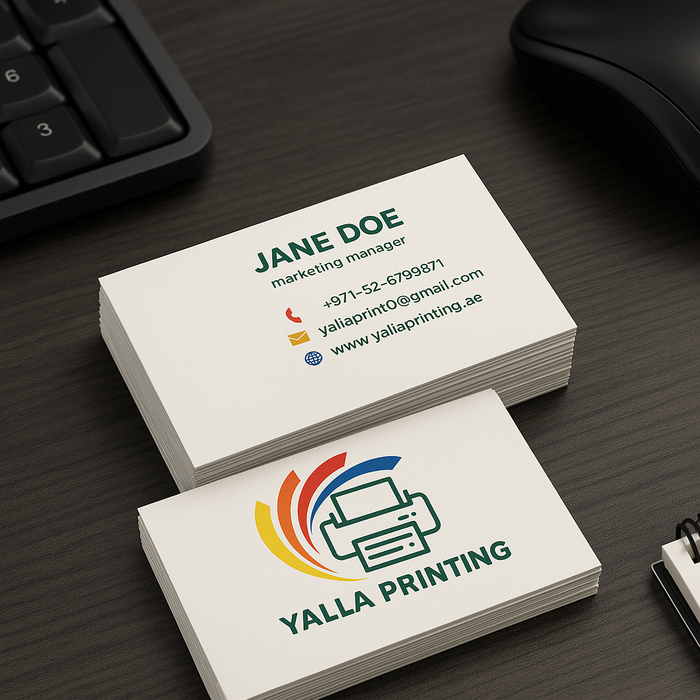 350 GSM Art Paper Business Cards – Premium Quality, Double-Sided Printing | Free Design Services | Yalla Printing