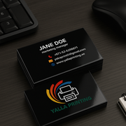 350 GSM Glossy Laminated Business Cards – Premium Art Paper, Double-Sided Printing | Free Design Services | Yalla Printing