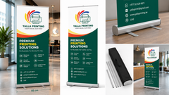 Custom Roll-Up Banner 85 × 200 cm with Portable Stand – Yalla Printing UAE