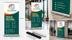 Custom Roll-Up Banner 85 × 200 cm with Portable Stand – Yalla Printing UAE